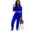 Boujee Blue Elegance: Two-Piece Casual Chic Set